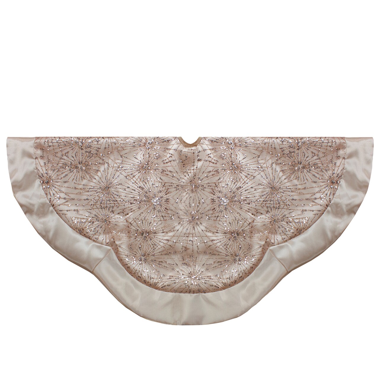 Northlight 48-Inch Gold Sequins and Glitter Satin Border Christmas Tree Skirt